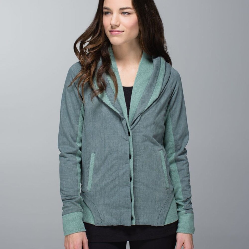Lululemon Women's Sz 4 To Class Jacket Burlap Texture Deep Shore Earl Grey
